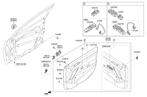 2006 Hyundai Tiburon Tweeter Speaker Assembly,Right Diagram for 96311-F2100