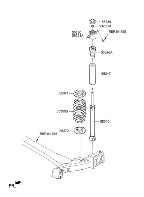 2020 Hyundai Elantra US Alabama made Rear Spring & Strut Diagram