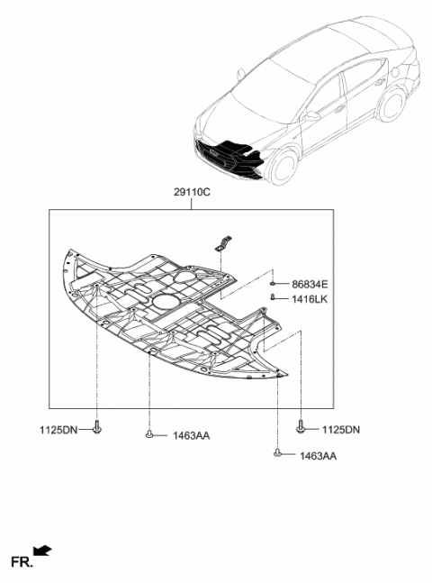 2019 Hyundai Elantra Under Cover Diagram