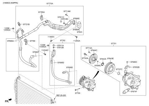 2020 Hyundai Elantra Air conditioning System-Cooler Line Diagram 2