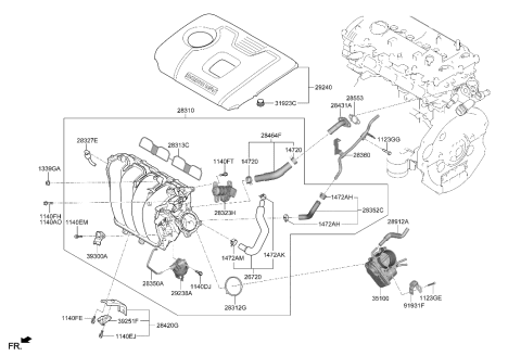 2020 Hyundai Elantra US Alabama made Intake Manifold Diagram 1