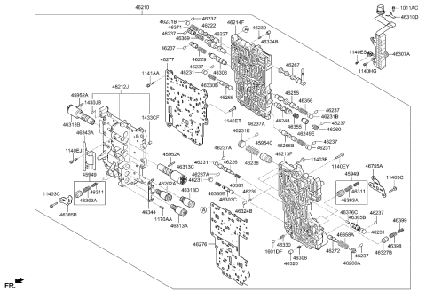 2020 Hyundai Elantra US Alabama made Transmission Valve Body Diagram 1