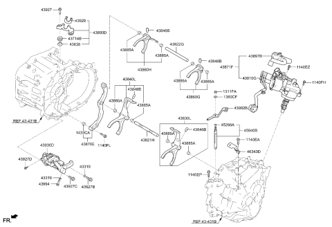 2020 Hyundai Elantra US Alabama made Gear Shift Control-Manual Diagram 2
