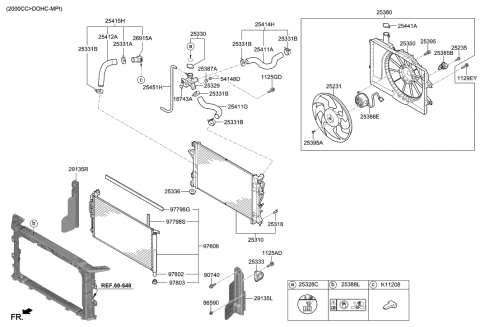 2019 Hyundai Elantra Rubber Insulation Diagram for 25343-F2000