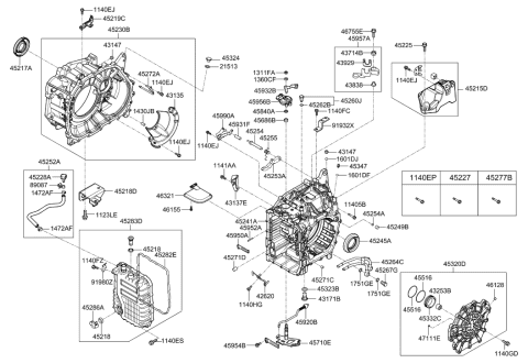 2020 Hyundai Elantra US Alabama made Auto Transmission Case Diagram 1