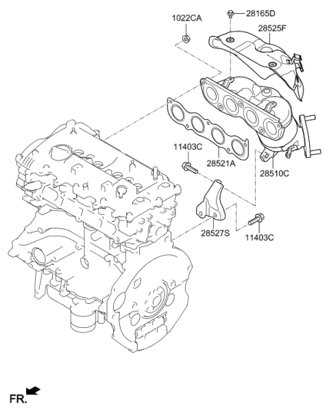 2020 Hyundai Elantra US Alabama made Exhaust Manifold Diagram 1
