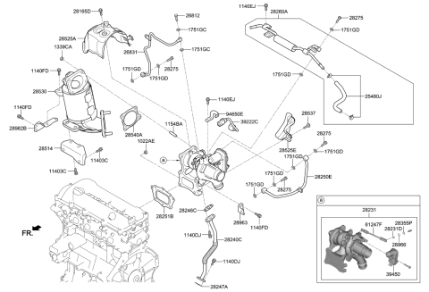 2006 Hyundai Tiburon Gasket-Catalyst Case Diagram for 28535-03BB4