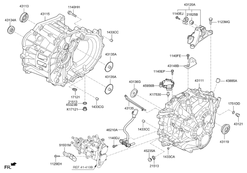2019 Hyundai Elantra US Alabama made Transaxle Case-Manual Diagram 2