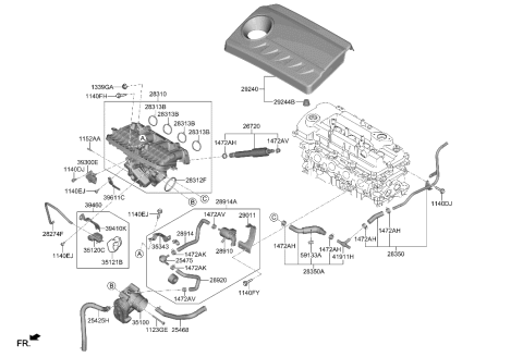 2020 Hyundai Elantra US Alabama made Intake Manifold Diagram 4