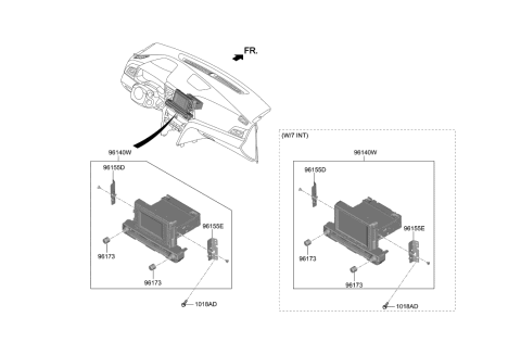 2020 Hyundai Elantra Audio Assembly Diagram for 96160-F2UA0-SSH