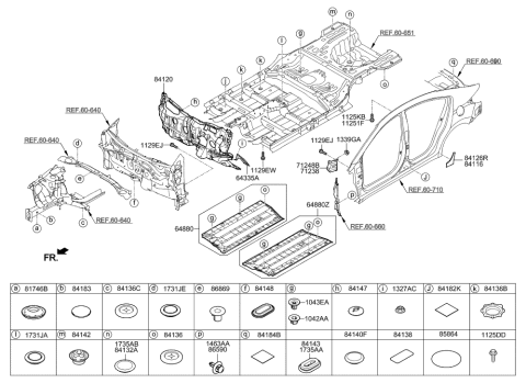 2020 Hyundai Elantra Pad Assembly-Isolation Dash Panel Diagram for 84120-F3550