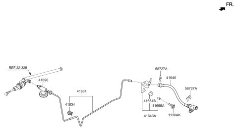 2019 Hyundai Elantra US Alabama made Clutch Master Cylinder Diagram