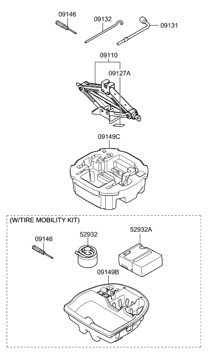 2020 Hyundai Elantra US Alabama made OVM Tool Diagram