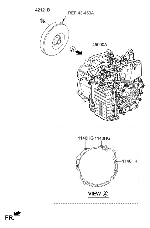 2020 Hyundai Elantra US Alabama made Transaxle Assy-Auto Diagram 1