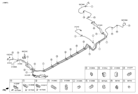 2019 Hyundai Elantra US Alabama made Fuel Line Diagram 1