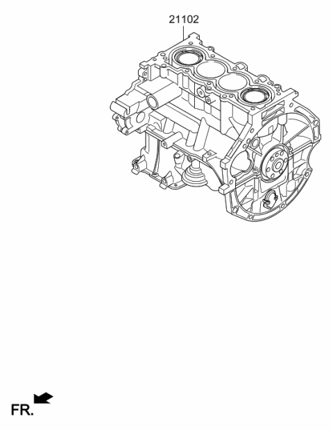 2020 Hyundai Elantra US Alabama made Short Engine Assy Diagram 2
