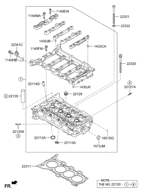 2020 Hyundai Elantra US Alabama made Cylinder Head Diagram 1
