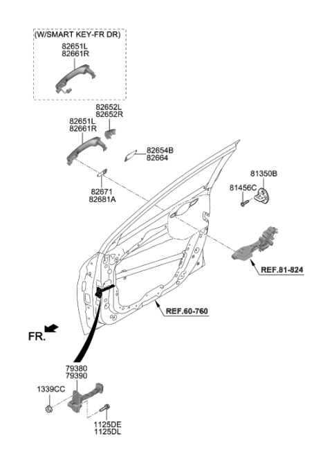 2019 Hyundai Elantra Cover-Front Door Outside Handle LH Diagram for 82652-F2010