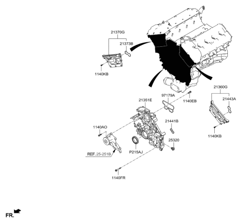 2016 Hyundai Genesis Front Case & Oil Filter Diagram 3