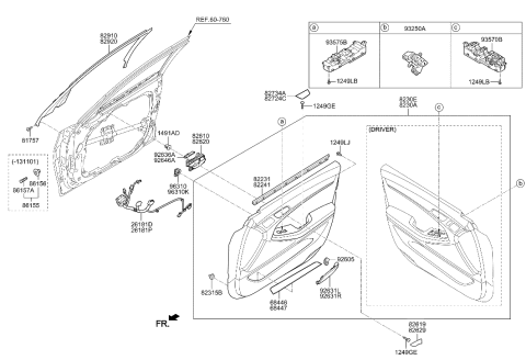 2016 Hyundai Genesis Cap,LH Diagram for 82734-B1000-RNB