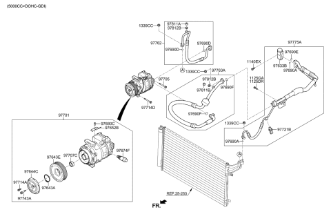 2014 Hyundai Genesis New Body Style Air conditioning System-Cooler Line Diagram 2