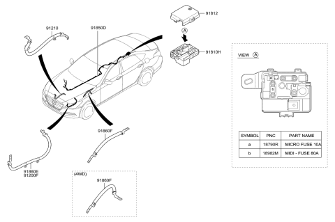 2016 Hyundai Genesis Wiring Assembly-Engine Ground Diagram for 91880-B1010