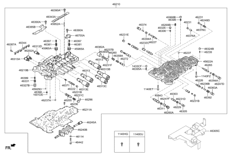 2014 Hyundai Genesis New Body Style Transmission Valve Body Diagram 1