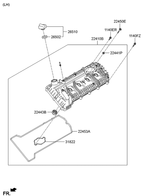 2014 Hyundai Genesis New Body Style Rocker Cover Diagram 3