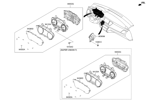 2014 Hyundai Genesis New Body Style Instrument Cluster Diagram
