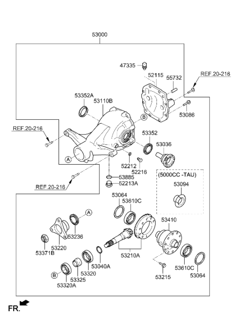 2015 Hyundai Genesis Spacer-Differential Bearing Diagram for 53065-3C401