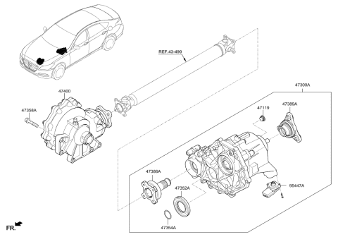 2014 Hyundai Genesis New Body Style Transfer Assy Diagram 1
