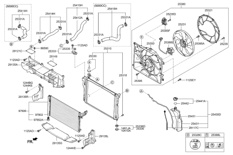 2016 Hyundai Genesis Motor Assembly Diagram for 25386-B1280