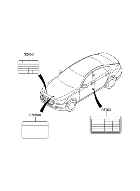2014 Hyundai Genesis New Body Style Label Diagram 2