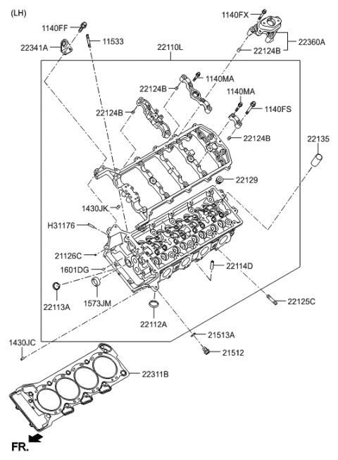 2015 Hyundai Genesis Cylinder Head Diagram 1