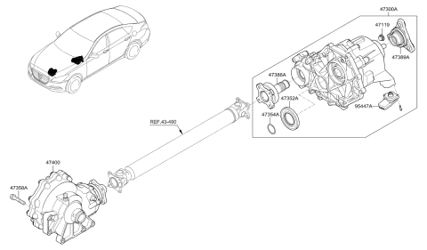 2016 Hyundai Genesis Transfer Assembly Diagram for 47300-4E000