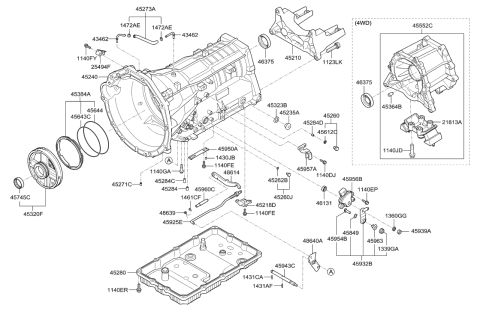 2016 Hyundai Genesis Auto Transmission Case Diagram 1