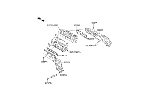 2015 Hyundai Genesis Stay-Exhaust Manifold Diagram for 28528-3F500