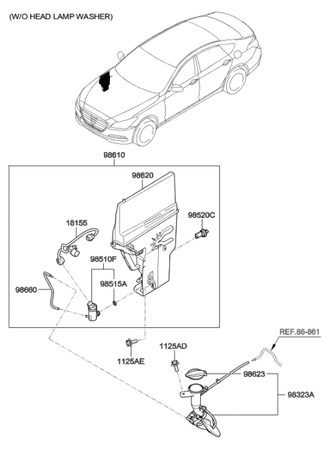2014 Hyundai Genesis New Body Style Windshield Washer Diagram 1