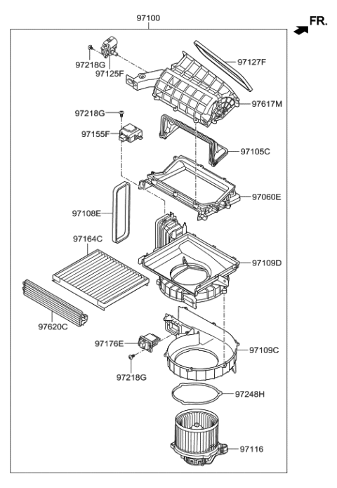 2014 Hyundai Genesis New Body Style Heater System-Heater & Blower Diagram 2