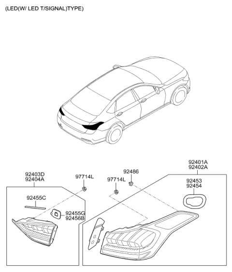 2014 Hyundai Genesis New Body Style Rear Combination Lamp Diagram 2