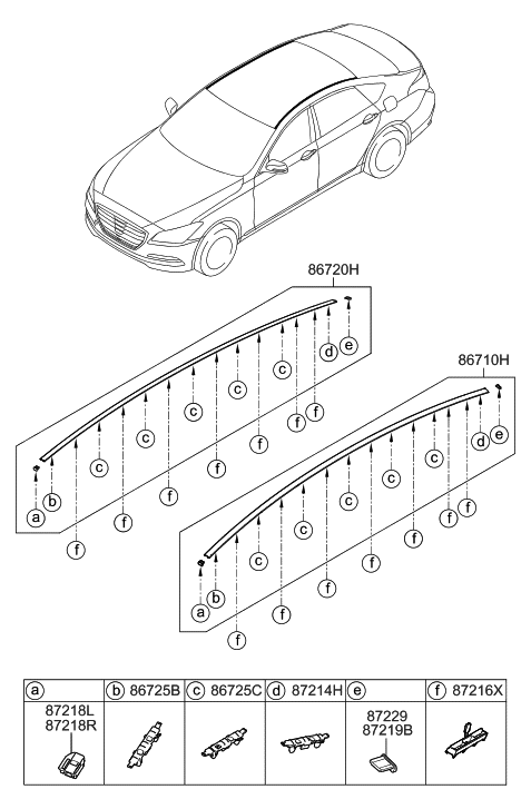 2015 Hyundai Genesis Roof Garnish & Rear Spoiler Diagram