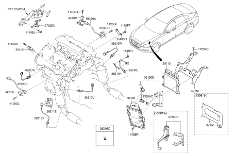 2014 Hyundai Genesis New Body Style Electronic Control Diagram 1