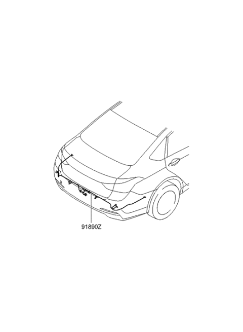 2014 Hyundai Genesis Wiring Harness-BWS Extension Diagram for 91840-B1510