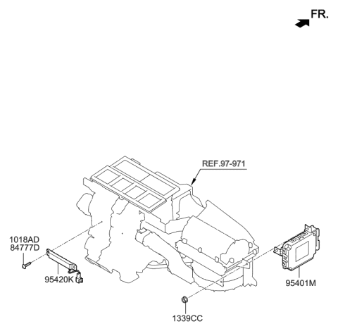 2014 Hyundai Genesis Brake Control Module Unit Assembly Diagram for 95400-B1312