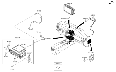 2014 Hyundai Genesis Head Unit Assembly-Avn Diagram for 96560-B1425-4X