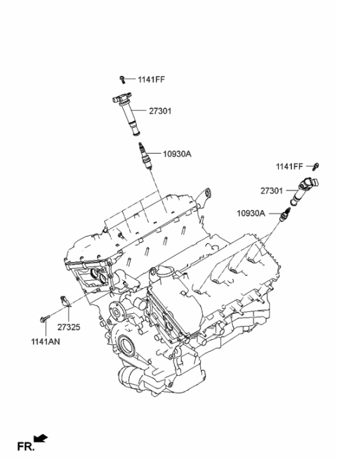 2014 Hyundai Genesis Harness-Ignition Coil Diagram for 39610-3C750