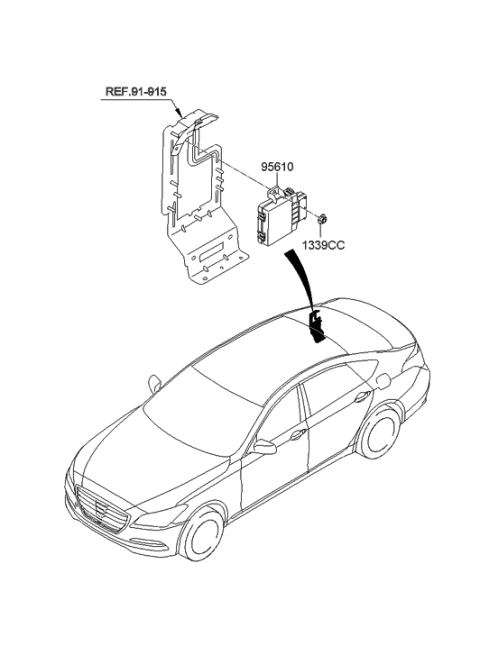 2014 Hyundai Genesis Module Assembly-Electronic Control Suspension Diagram for 95610-B1301