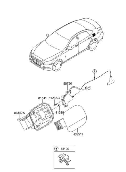 2014 Hyundai Genesis New Body Style Fuel Filler Door Diagram