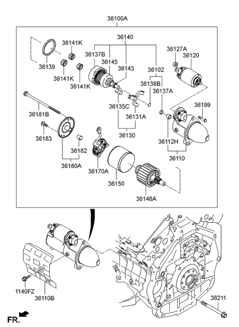 2014 Hyundai Genesis New Body Style Starter Diagram 2