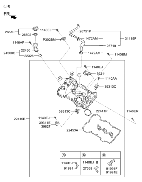 2011 Hyundai Veracruz Sensor-Camshaft Position Diagram for 39318-3C500